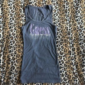 Y2k guess rhinestone tank top